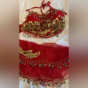 Belly dance outfit in red